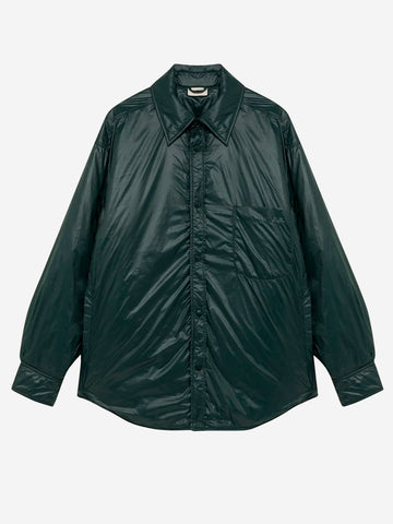 AUTRY Overshirt imbottito unisex in nylon verde Verde scuro