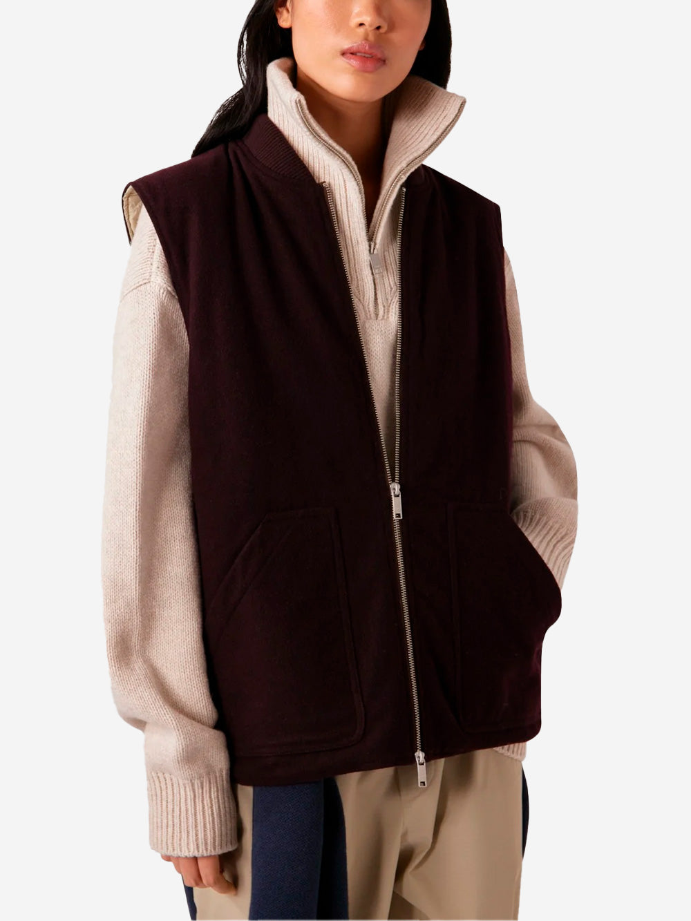 AUTRY Gilet in panno unisex bordeaux Bordeaux Urbanstaroma