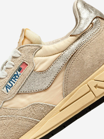 AUTRY W Reelwind in nylon, suede e pelle ecru e platino Ecru