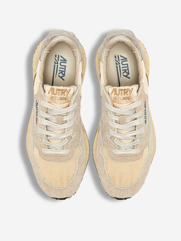 AUTRY W Reelwind in nylon, suede e pelle ecru e platino Ecru