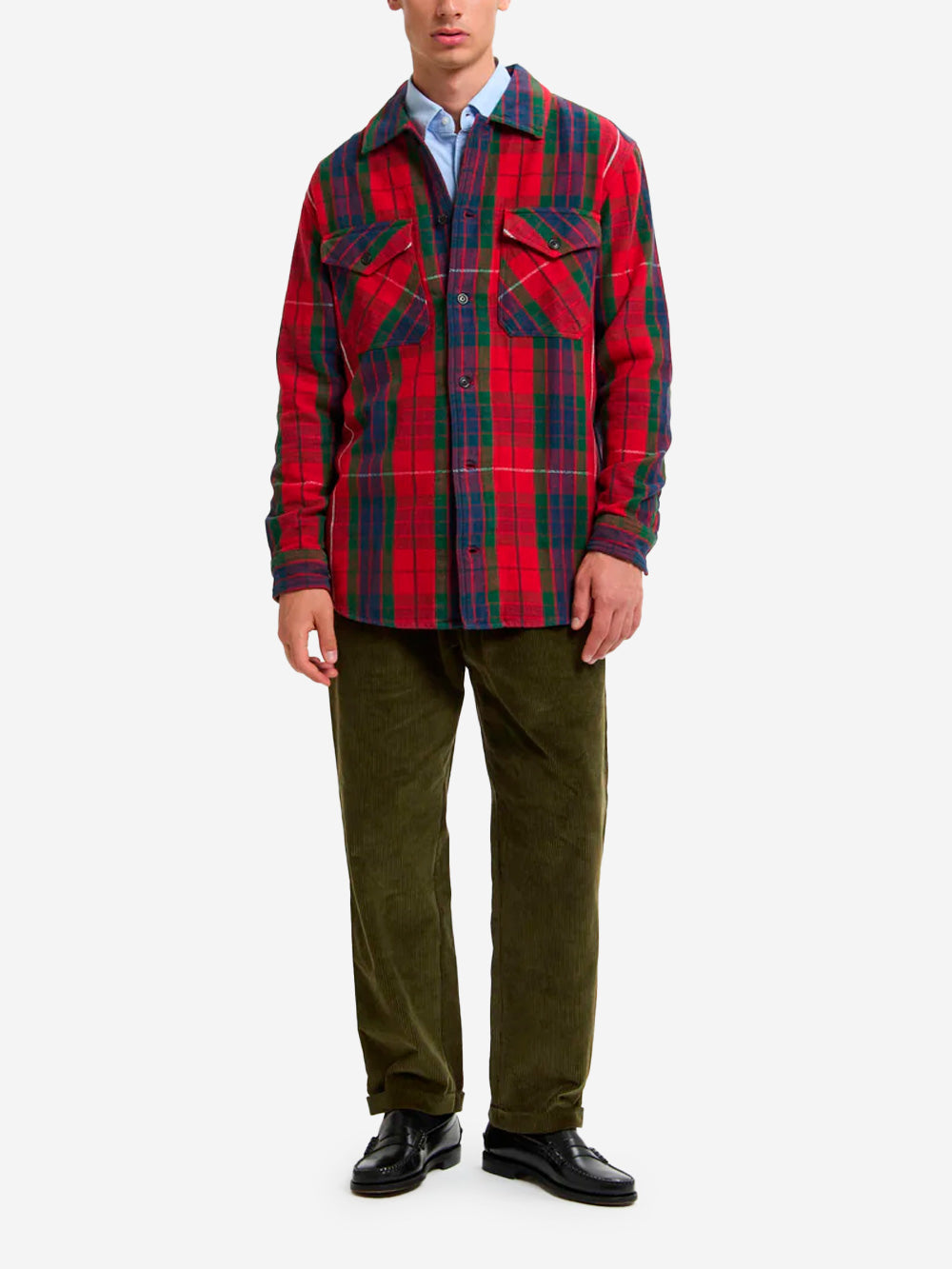 BARACUTA Overshirt Hunting tartan red Rosso Urbanstaroma