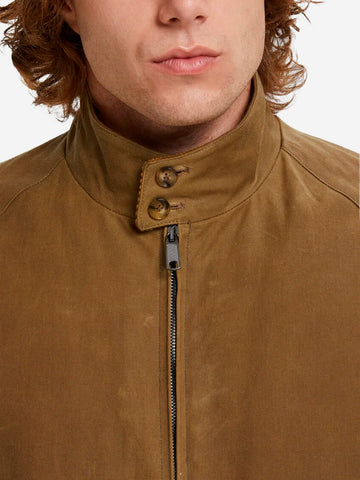 BARACUTA G9 Pocket in cotone cerato marrone chiaro Cammello