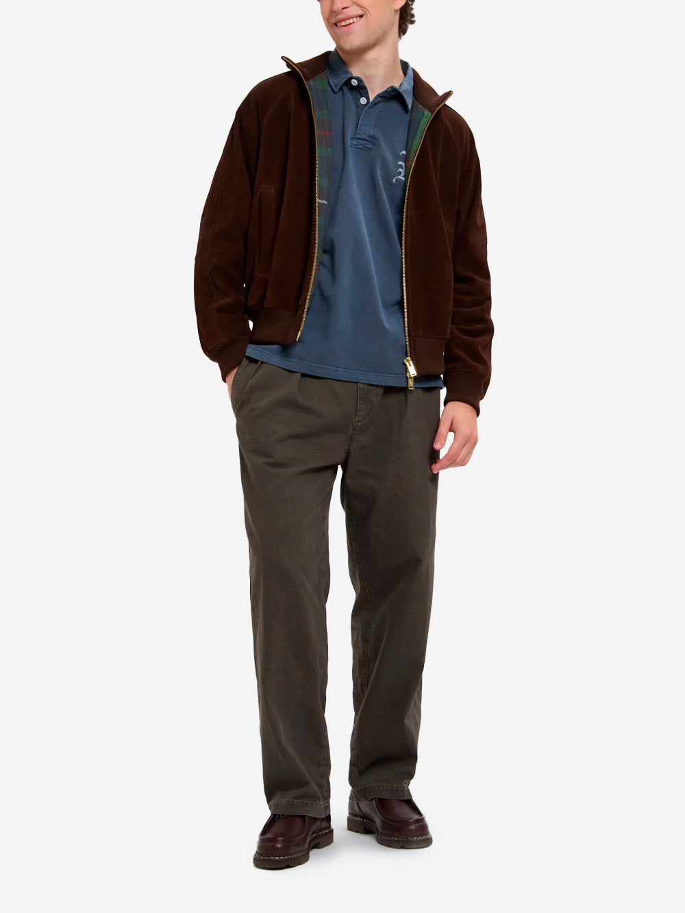 BARACUTA Giacca sportiva in pelle scamosciata Roughout Marrone Urbanstaroma