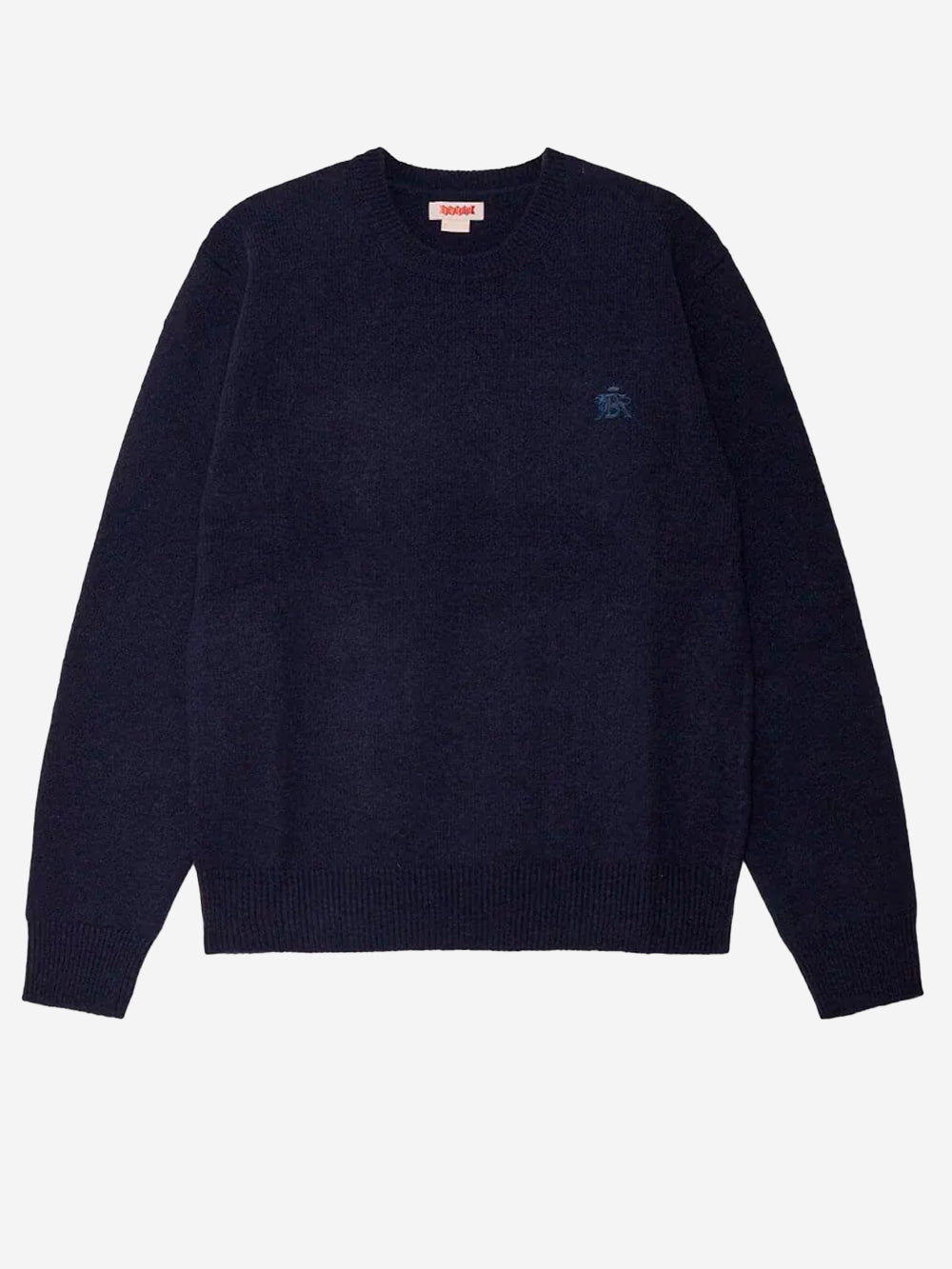 BARACUTA Maglione girocollo blu in lana Shetland Navy Urbanstaroma