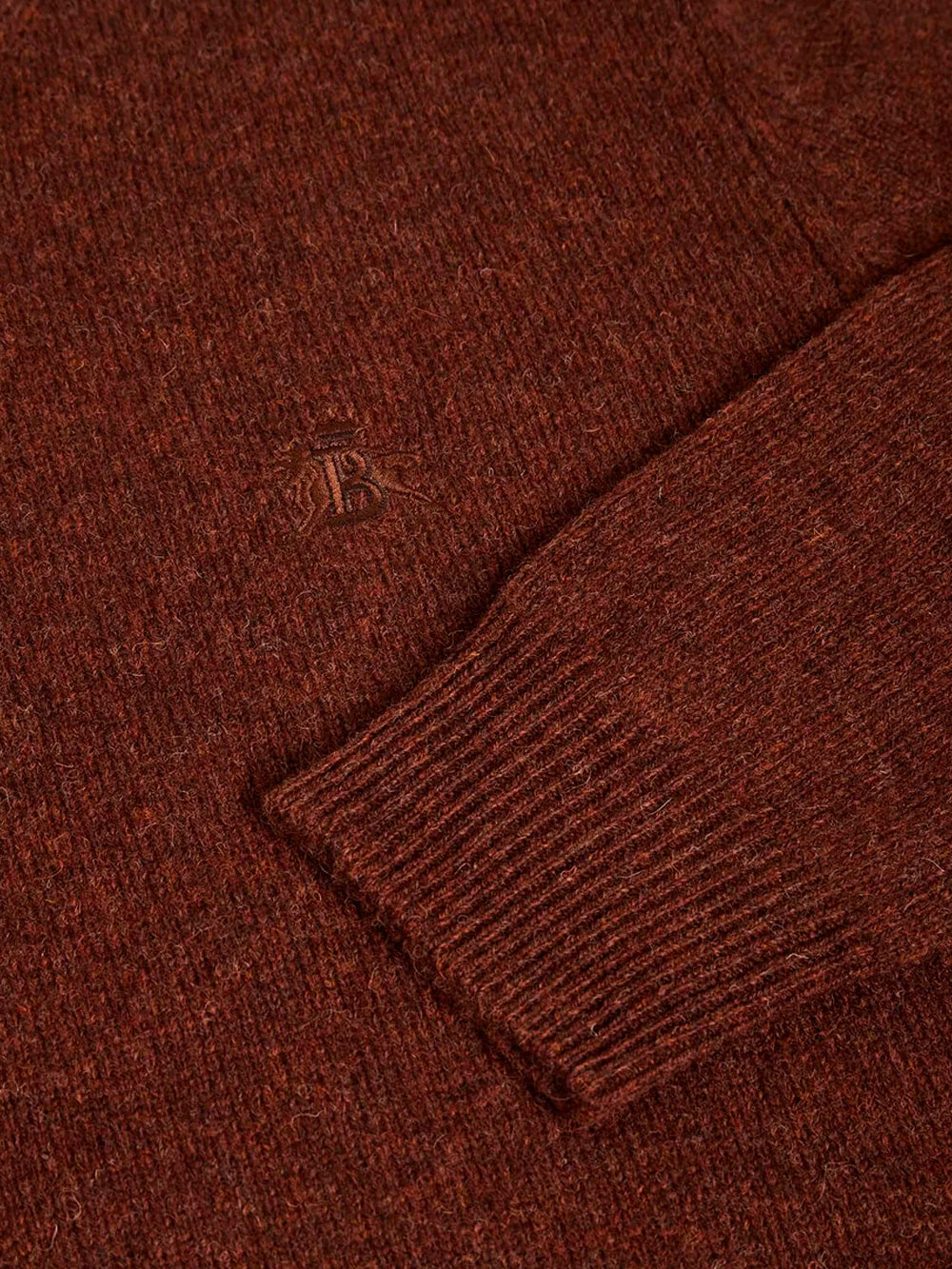 BARACUTA Maglione girocollo marrone in lana Shetland Marrone Urbanstaroma