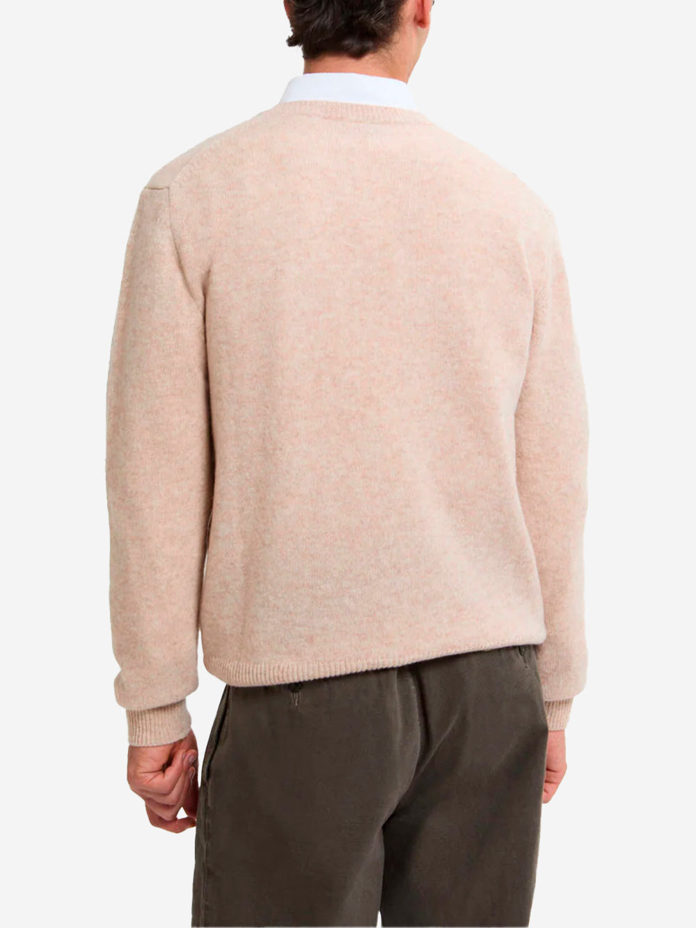 BARACUTA Maglione girocollo beige in lana Shetland Beige Urbanstaroma