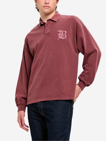 BARACUTA Polo bordeaux in stile rugby tinta in capo Bordeaux