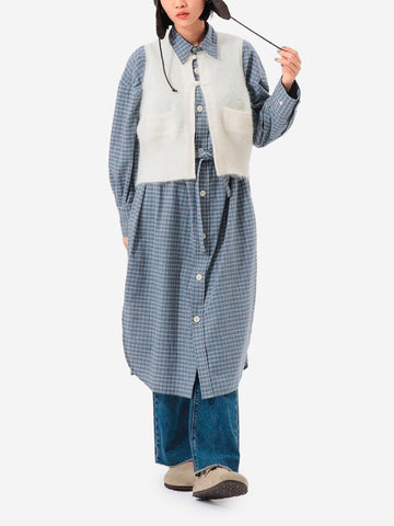 BEAMS BOY White mohair-blend vest with Chinese buttons 1305-0148