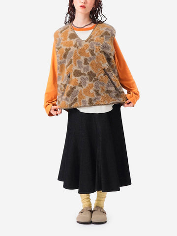 Chaleco polar con jacquard de camuflaje