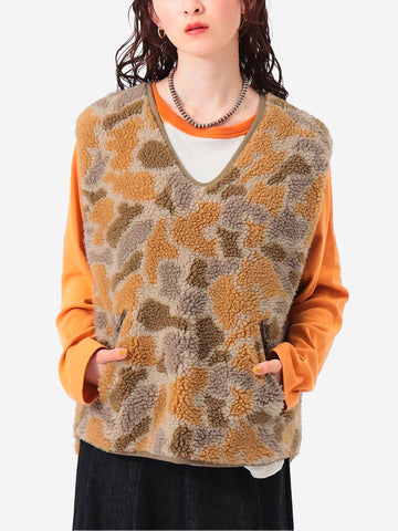 Chaleco polar con jacquard de camuflaje