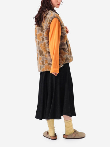 Chaleco polar con jacquard de camuflaje