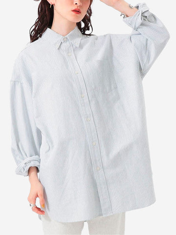 Grande chemise à rayures vertes BD avec boutonnière dans le dos