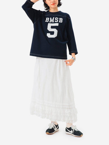 Blauw voetbal T-shirt met 3/4 mouwen