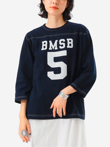 Blauw voetbal T-shirt met 3/4 mouwen