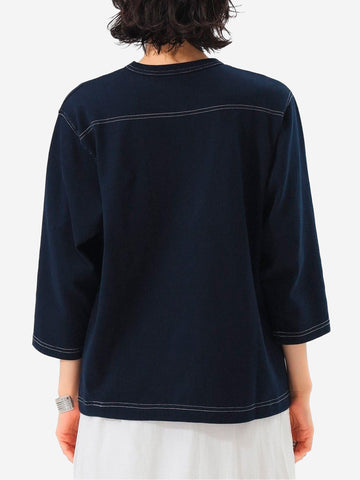 Blauw voetbal T-shirt met 3/4 mouwen