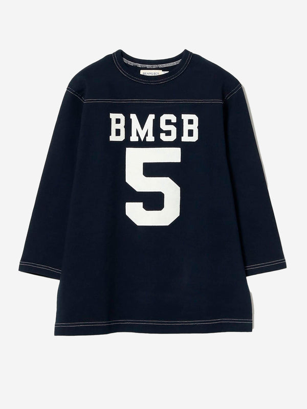 BEAMS BOY Blue Football 3/4 Sleeve T-shirt 1314-0510-101 