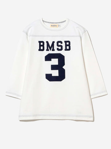 Wit voetbal T-shirt met 3/4 mouwen