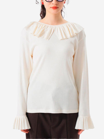 T-shirt met lange mouwen en ruches