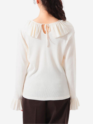 T-shirt met lange mouwen en ruches