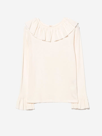 T-shirt met lange mouwen en ruches