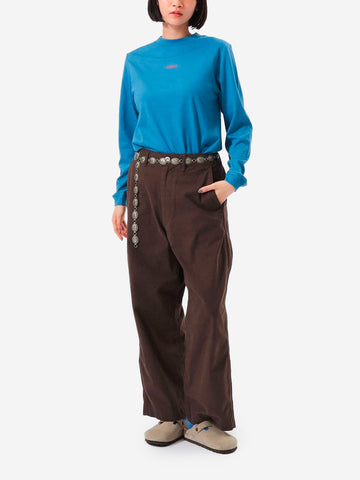 Pantalon chino marron à jambes larges