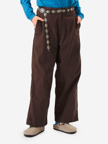 Pantalon chino marron à jambes larges