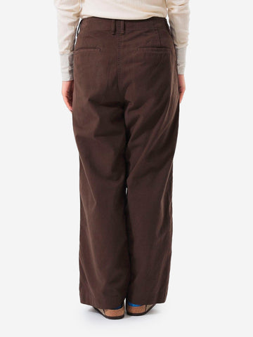 Pantalon chino marron à jambes larges
