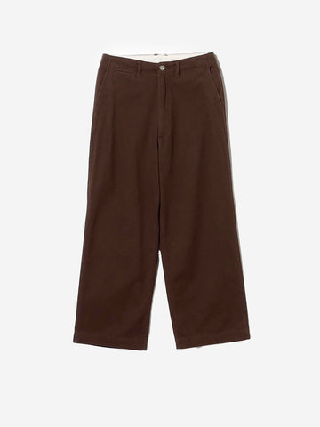 Pantalon chino marron à jambes larges