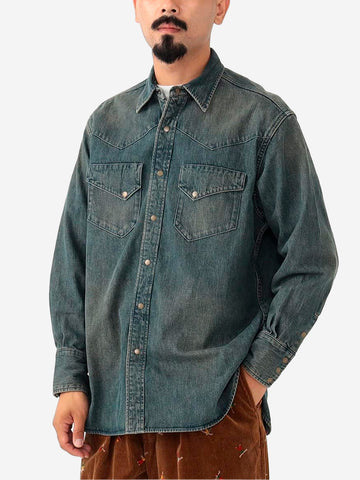 Camicia Western in Denim Double Dye