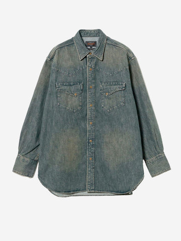 Camicia Western in Denim Double Dye