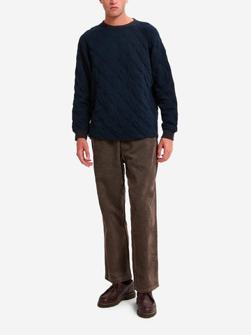 Felpa girocollo blu Mil Quilt