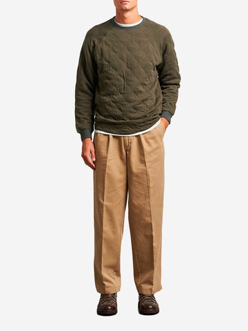 Sudadera cuello redondo oliva Mil Quilt