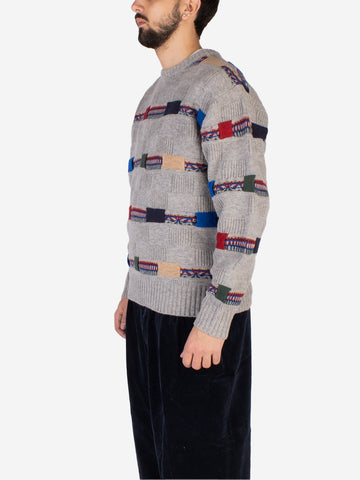 Fair Isle Jacquard-Pullover mit Rundhalsausschnitt