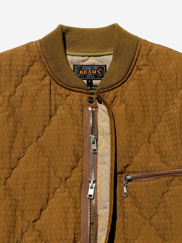 Blouson trapuntato in nylon jacquard e imbottito