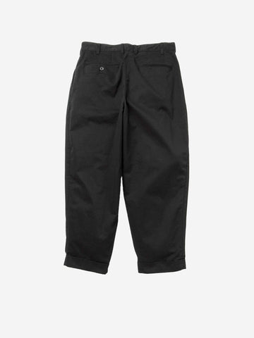 Pantaloni tapered 2 pleats twill neri