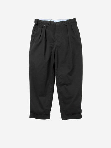 Pantaloni tapered 2 pleats twill neri