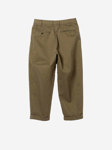 Konisch zulaufende Hose 2 Falten Twill grün