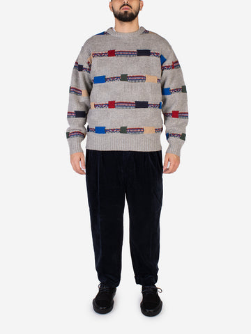 Pantalon bleu en velours côtelé à 2 plis