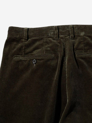 Green corduroy pants with 2 pleats