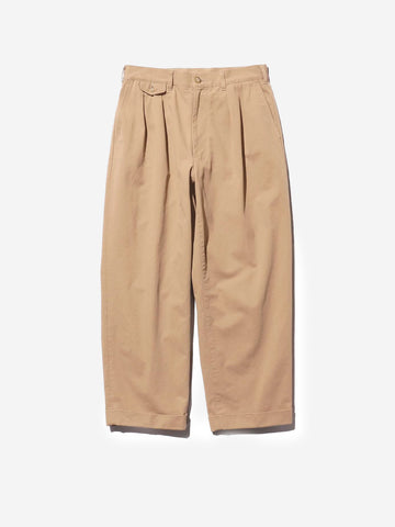 Pantaloni 2 pleats in twill beige relaxed fit