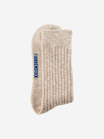 BIRKENSTOCK Calze Cotton Slub bianco e beige Beige
