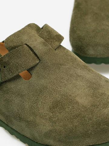 BIRKENSTOCK Sandali Boston in suede Verde