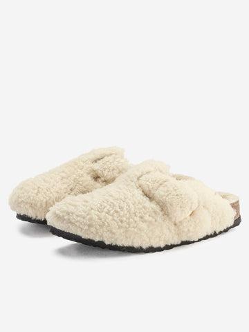 BIRKENSTOCK Boston Big Buckle shearling teddy Panna