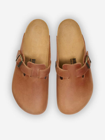 BIRKENSTOCK Sandali Boston in pelle oliata cognac Marrone