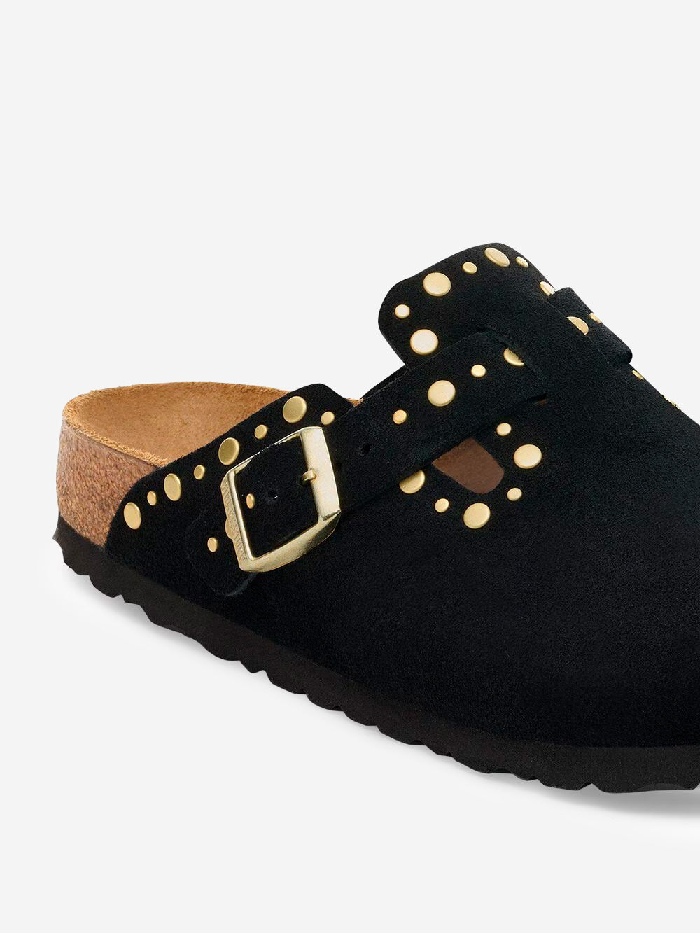 BIRKENSTOCK Sandali Boston Rivet neri con borchiette metalliche Nero Urbanstaroma