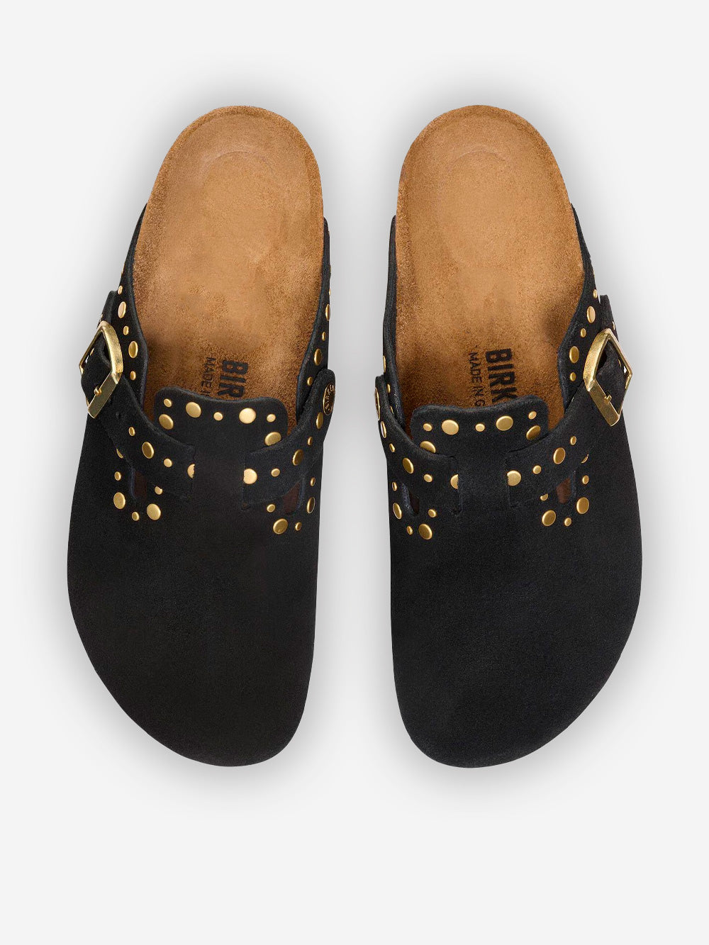 BIRKENSTOCK Sandali Boston Rivet neri con borchiette metalliche Nero Urbanstaroma