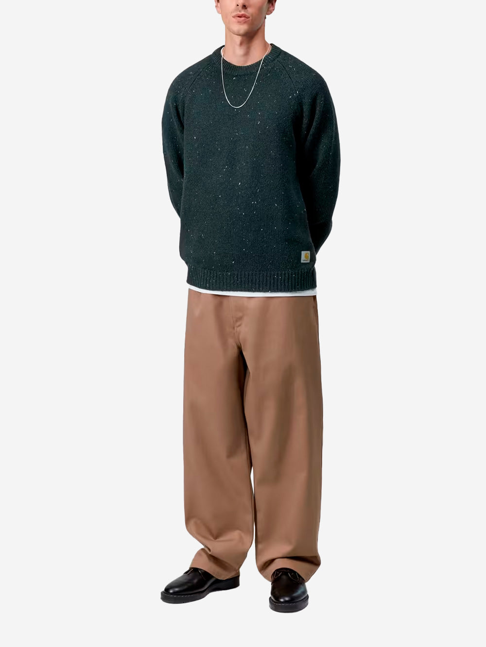 CARHARTT WIP Maglione in misto lana verde 'Anglistic' Verde bottiglia Urbanstaroma