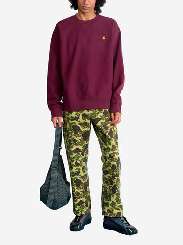 CARHARTT WIP American Script felpa girocollo bordeaux Bordeau