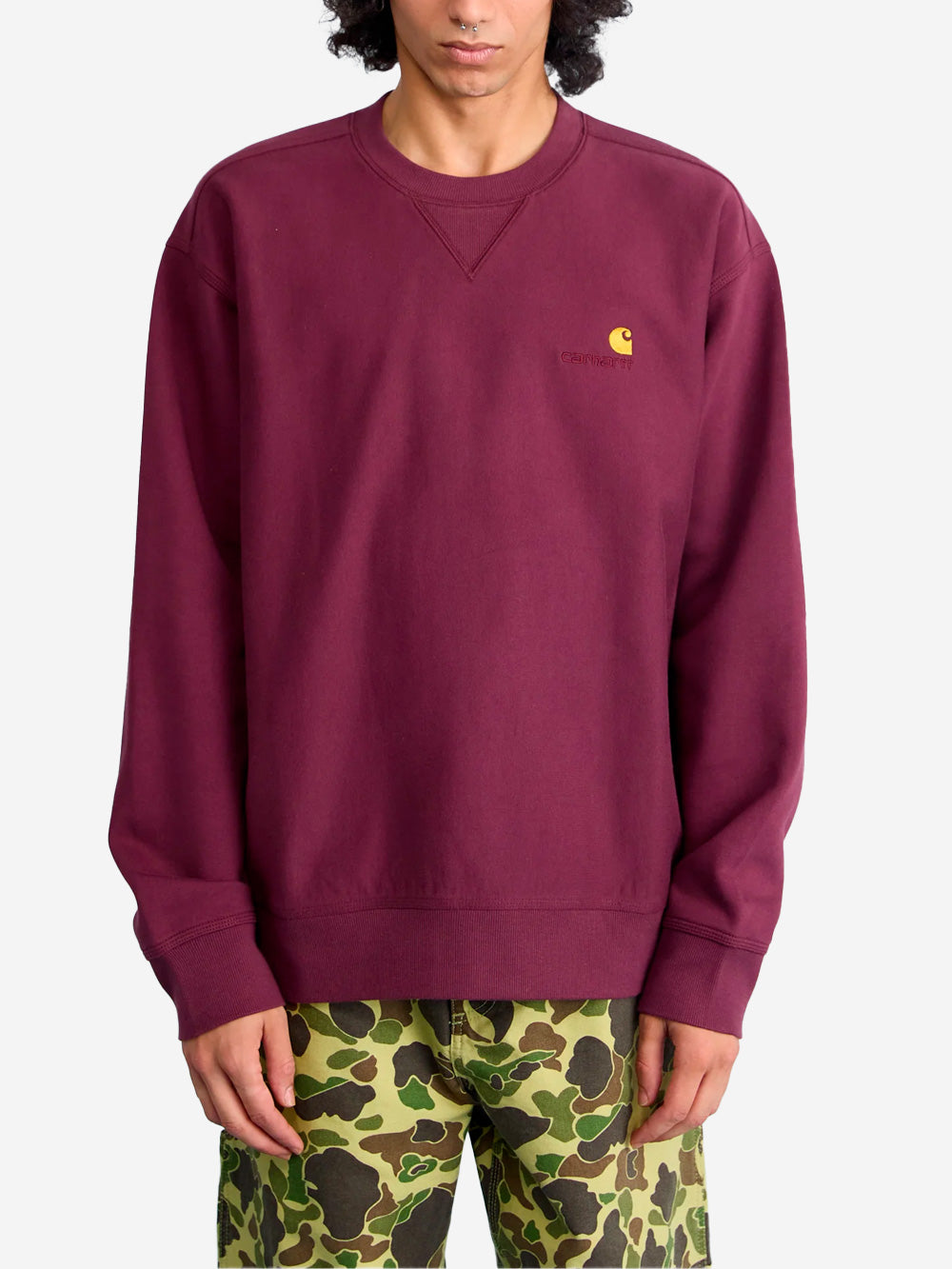CARHARTT WIP American Script felpa girocollo bordeaux Bordeau Urbanstaroma