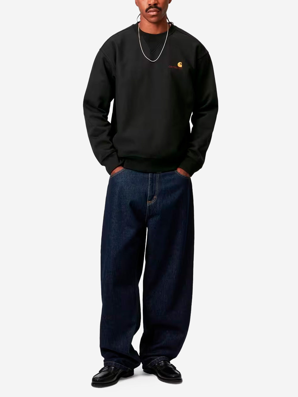 CARHARTT WIP American Script felpa girocollo nera Nero Urbanstaroma